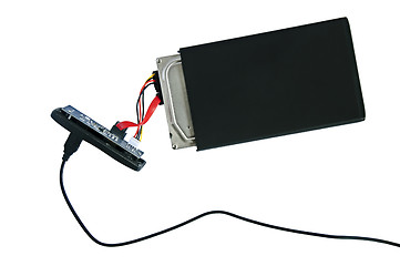 Image showing Portable disassembled external hard drive