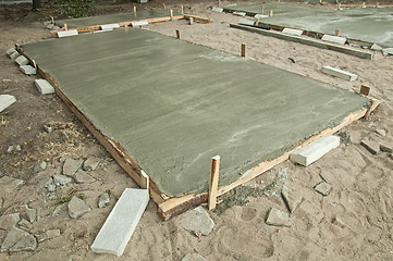 Image showing Freshly poured concrete slab