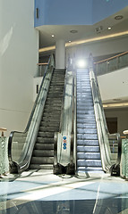 Image showing Shop escalator in shopping