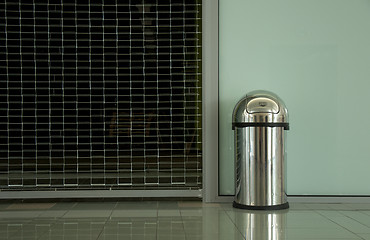 Image showing Metallic Trash Container