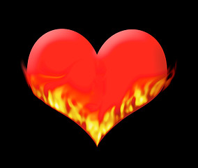 Image showing Heart in Fire