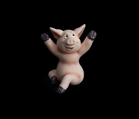 Image showing Happy pig statue