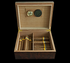 Image showing Humidor and cigars