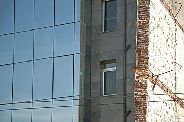 Image showing New and old office buildings