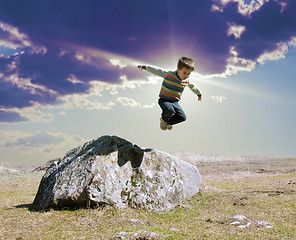 Image showing Jumping boy