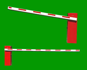 Image showing Two real closed Car Barriers 