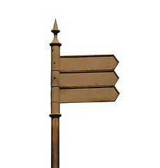 Image showing Conceptual brown roadsign with