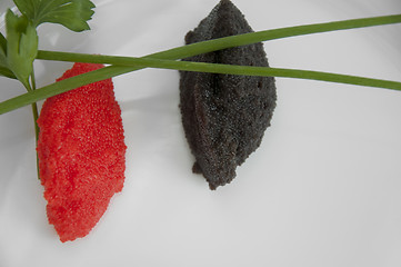 Image showing Black and red caviar 