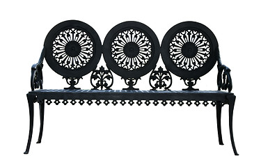 Image showing Metal ornamental bench