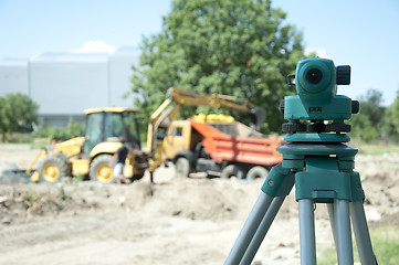 Image showing Surveying equipment to the construction site