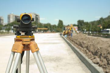 Image showing Surveying equipment to infrastructure construction project