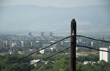 Image showing Old power pole