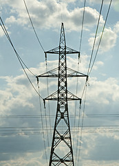 Image showing Metal electric pole 