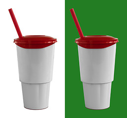 Image showing Fast food cup with red tube