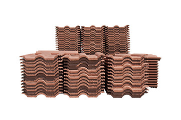 Image showing Pile of roofing tiles packaged.