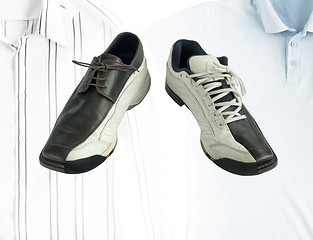 Image showing Sports and dress shoes. 