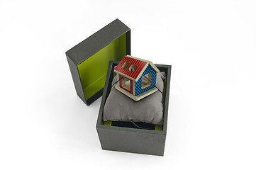 Image showing Gift box with house inside