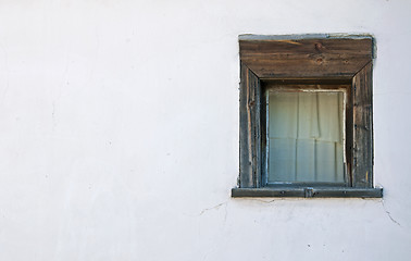 Image showing Old window on the white wall