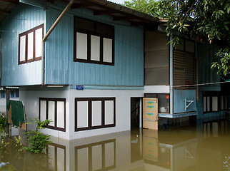 Image showing Monsoon season in Ayuttaya, Thailand 2011