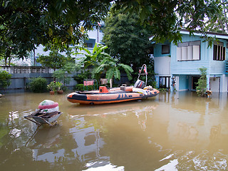 Image showing Monsoon season in Ayuttaya, Thailand 2011