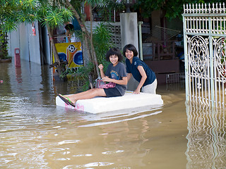 Image showing Monsoon season in Ayuttaya, Thailand 2011