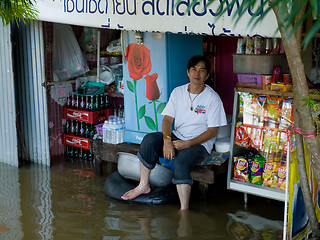 Image showing Monsoon season in Ayuttaya, Thailand 2011