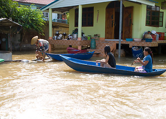 Image showing Monsoon season in Ayuttaya, Thailand 2011