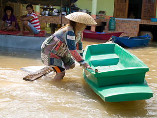 Image showing Monsoon season in Ayuttaya, Thailand 2011