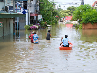 Image showing Monsoon season in Ayuttaya, Thailand 2011