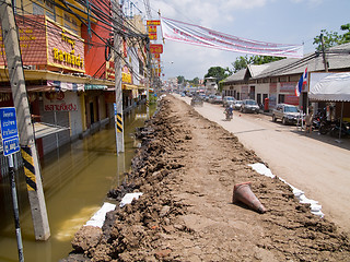 Image showing Monsoon season in Ayuttaya, Thailand 2011