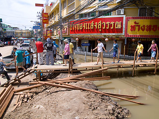 Image showing Monsoon season in Ayuttaya, Thailand 2011