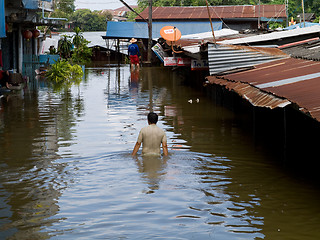 Image showing Monsoon season in Ayuttaya, Thailand 2011