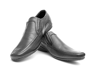 Image showing Pair of black man's shoes 