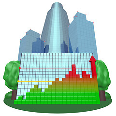 Image showing Colorful chart and city background