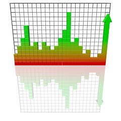 Image showing Business bar graph. High quality 3d render.