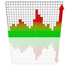 Image showing Business bar graph. High quality 3d render.