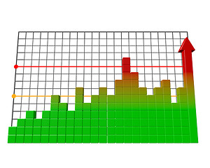 Image showing Business bar graph. High quality 3d render.