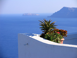 Image showing balcony sea view,Santorini