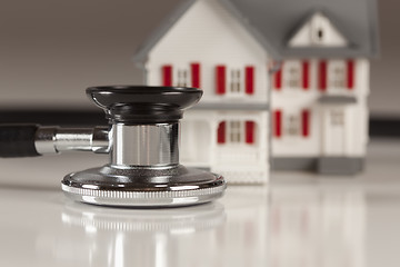 Image showing Stethoscope with Small Model Home