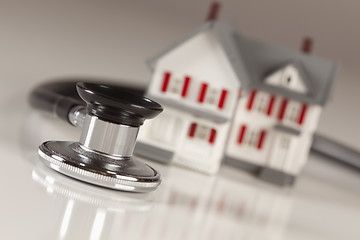 Image showing Stethoscope with Small Model Home