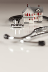 Image showing Stethoscope with Small Model Home