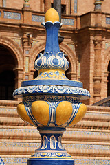 Image showing Detail of Plaza de Espana in Seville, Spain