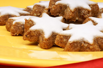 Image showing Cinnamon star cookies (Zimtsterne)