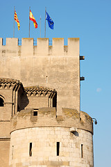 Image showing Detail of the Aljaferia Palace in Zaragoza, Spain