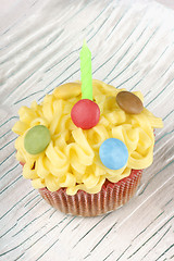 Image showing Fancy birthday cupcake