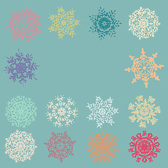 Image showing Cute Retro Snowflakes. EPS 8