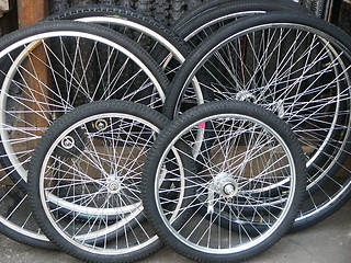 Image showing Bicycle wheels