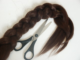 Image showing hair and scissors