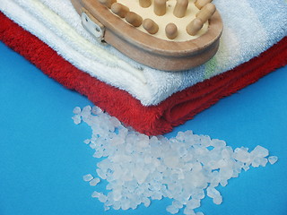 Image showing towels and sea salt