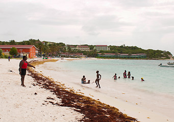 Image showing Children at the beach